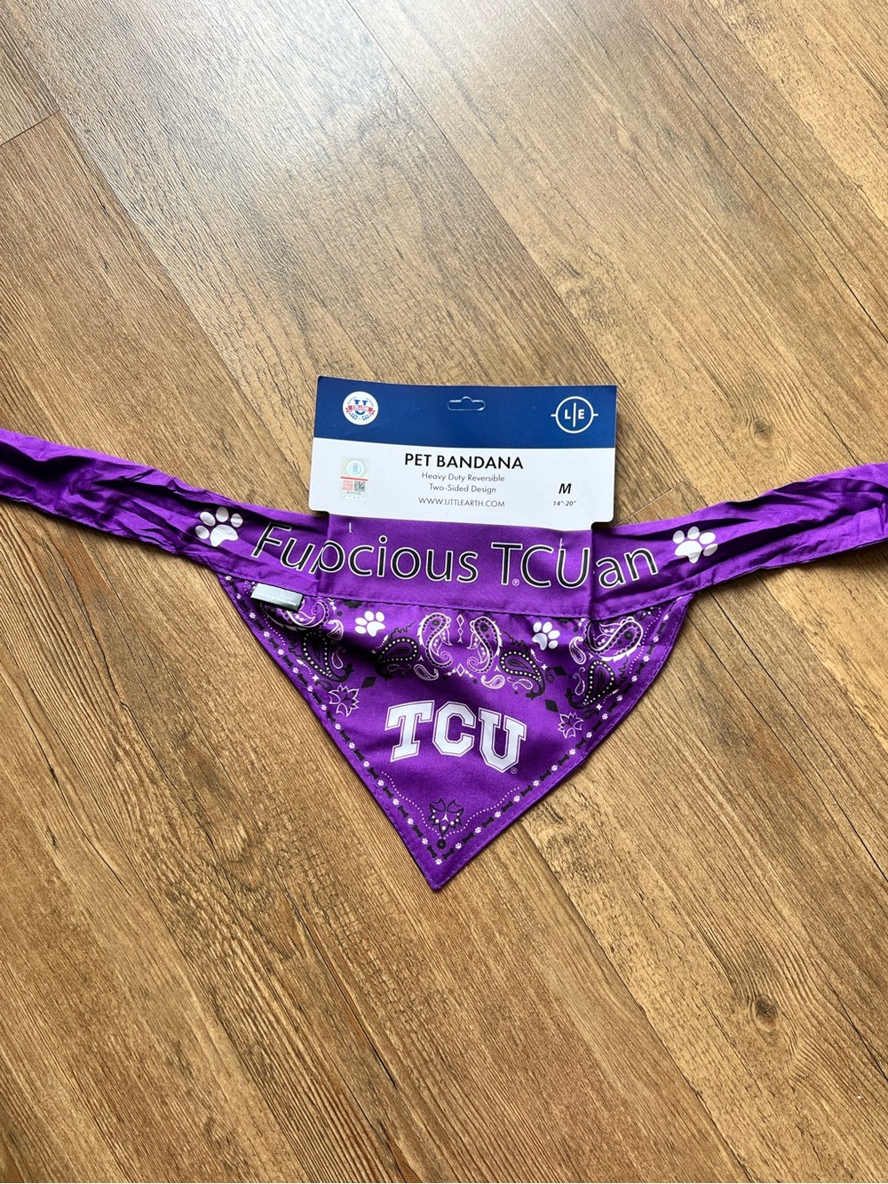 Reversible Little Earth TCU dog bandana NWT